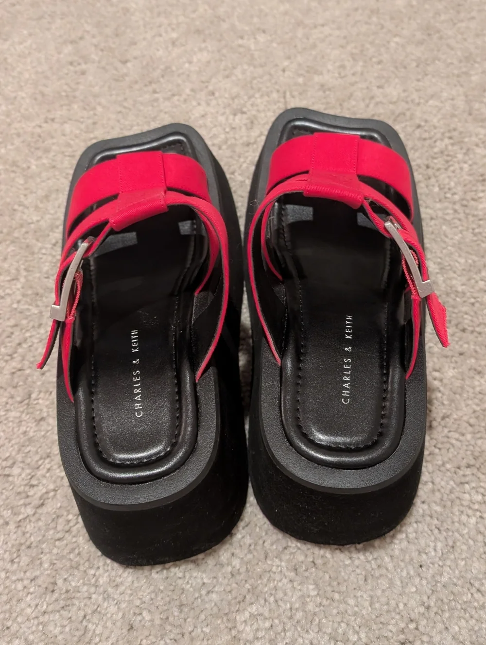 BUNDLE ONLY Charles & Keith Hot Pink Fuchsia IIsa Flatform Gladiator Sandals 6.5